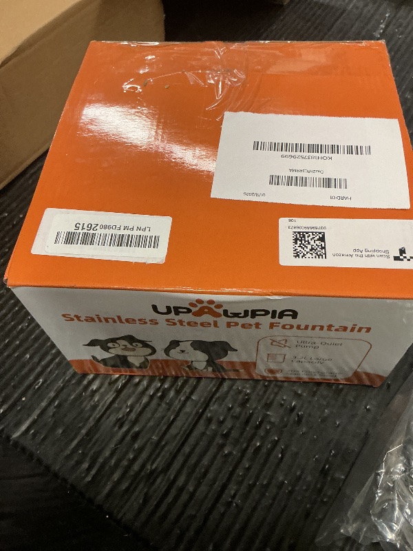 Photo 1 of 108oz/3.2L Stainless Steel Cat Water Fountain with Detachable Tank, Easy to Clean & Assemble, Pet Drinking Dispenser with Quiet Operation & LED Light, Gifts for Cats, Dogs and Small Pets