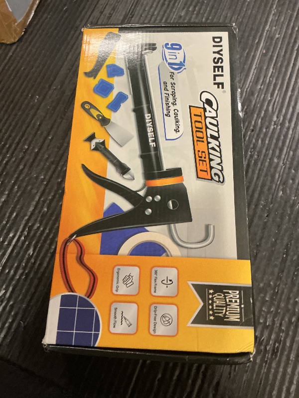 Photo 1 of DIYSELF Caulk Gun Kit Professional Caulking Tool Kit Caulk Remover Silicone Caulking Sealant Finishing Tool Hand Caulking Gun for Bathroom Kitchen Grout Scraper