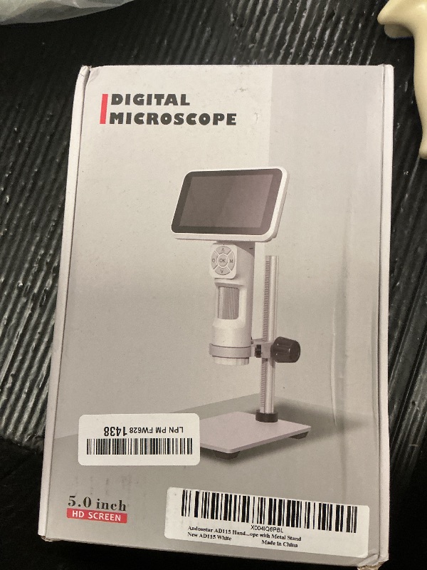 Photo 1 of Andonstar Digital Microscope, 5" 1080P Coin Microscope Camera for Error Coin with 7.3" Metal Stand for Adults Kids, Handheld USB Coin Magnifier with 8 Adjustable LED Lights, Windows Mac PC