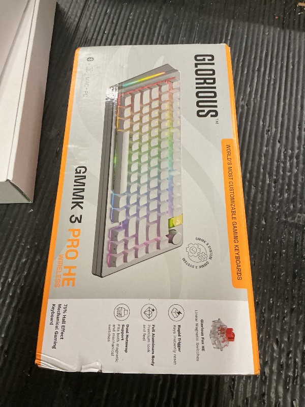 Photo 1 of GLORIOUS Gaming - GMMK 3 PRO HE: Wireless Gaming Keyboard Rapid Trigger, Hall Effect, Aluminum Body, 8K Polling Rate, Hotswap MX & Magnetic Switches, Adjustable Actuation, ANSI 75% Tenkeyless (Black)