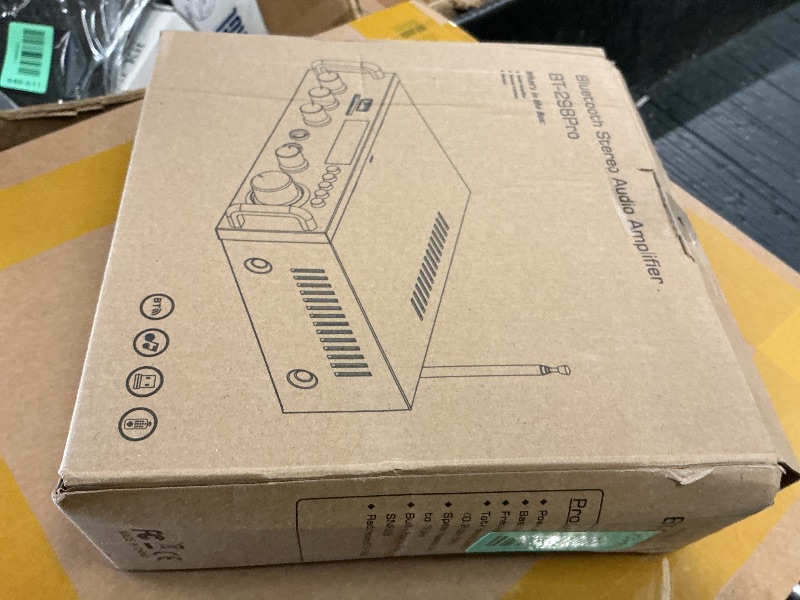 Photo 1 of 298Pro Stereo Audio Amplifier, Max 400W Home 2 Channel Bluetooth 5.0 Wireless Power Amplifier, HiFi Sound Home Theater Audio System Home Stereo Receiver, MIC in w/Echo, Bass & Treble w/USB/RCA/FM