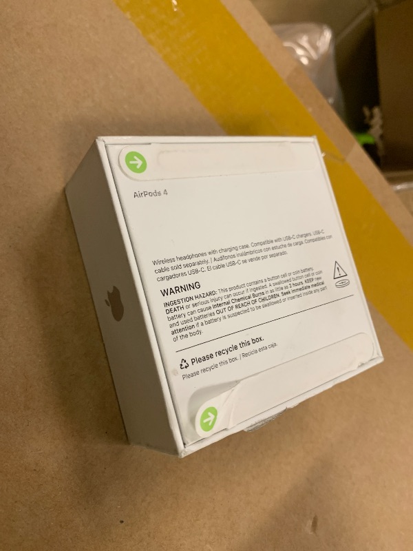 Photo 1 of Apple AirPods 4 Wireless Earbuds, Bluetooth Headphones, with Active Noise Cancellation, Adaptive, Transparency Mode, Personalized Spatial Audio, USB-C Charging Case, Wireless Charging, H2 Chip