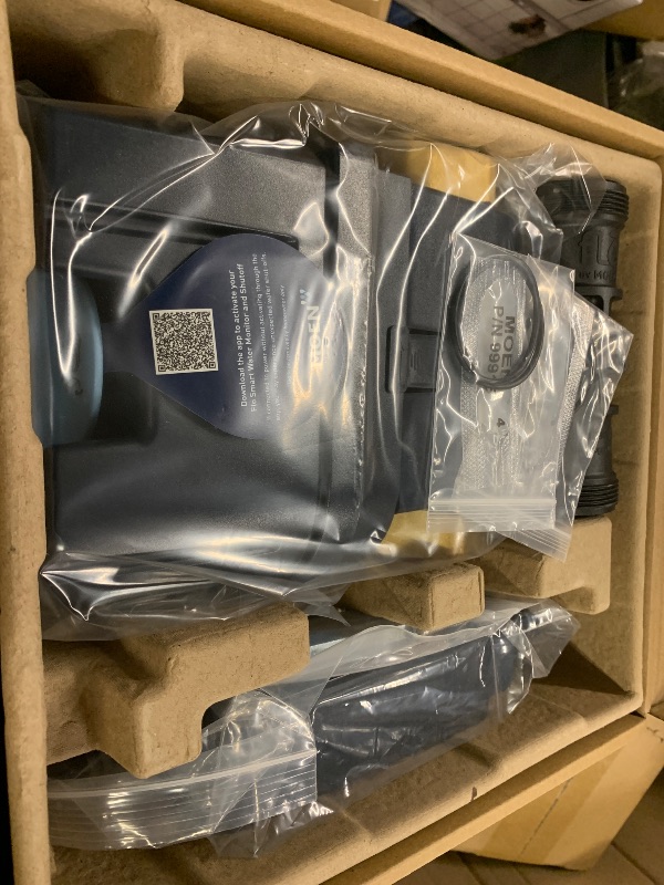 Photo 1 of Moen Flo Smart Water Monitor and Automatic Shutoff Sensor, Wi-Fi Connected Water Leak Detector for 1-1/4-Inch Diameter Pipe, 900-002