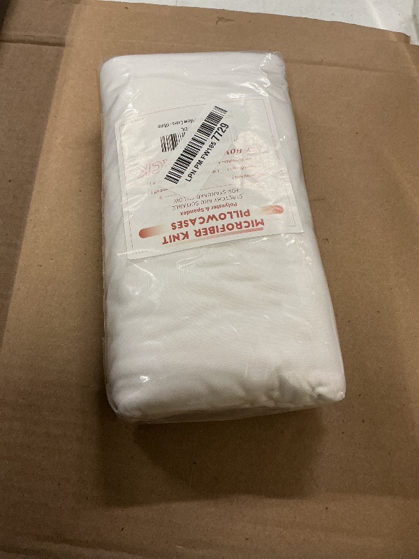 Photo 1 of 2-Pack Jersey Knit Pillow Cases Standard/Queen - Ultra Soft T-Shirt Like White Pillowcases Microfiber Blend - Envelope Closure Queen or Standard Size Set of 2, White