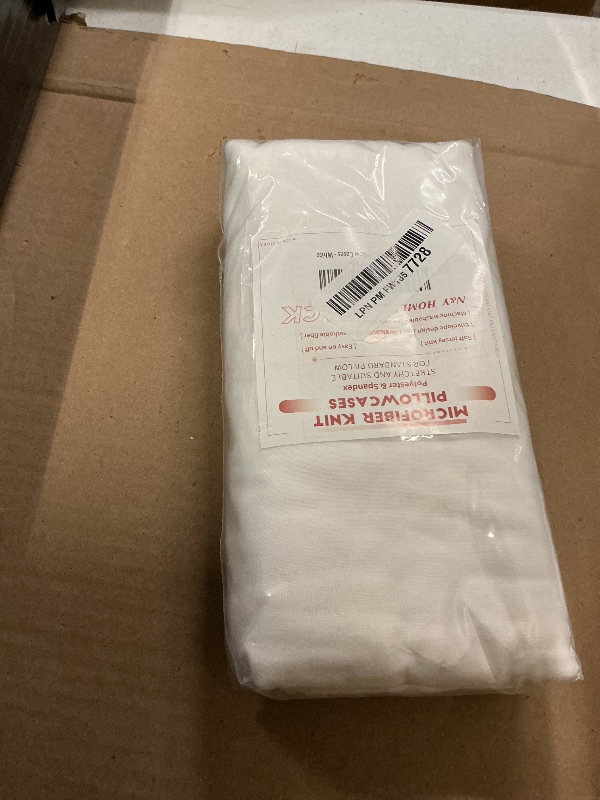 Photo 1 of 2-Pack Jersey Knit Pillow Cases Standard/Queen - Ultra Soft T-Shirt Like White Pillowcases Microfiber Blend - Envelope Closure Queen or Standard Size Set of 2, White