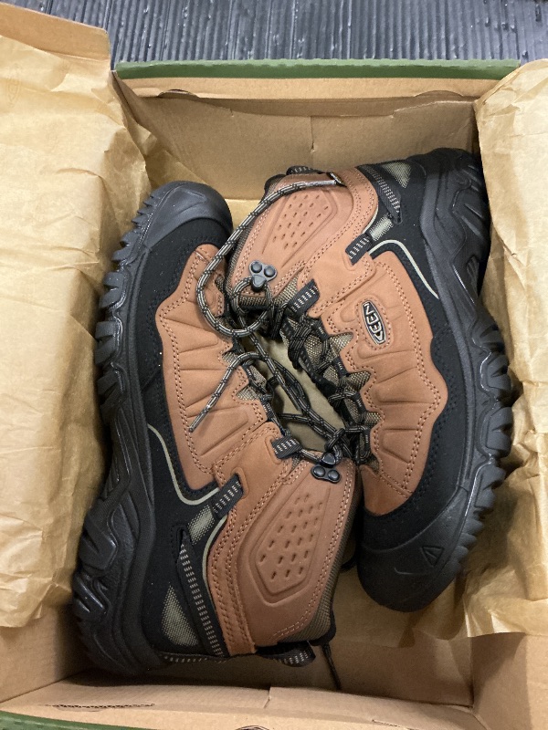 Photo 1 of KEEN Men's Targhee 4 Mid Height Durable Comfortable Waterproof Hiking Boots, Bison/Black, 9.5