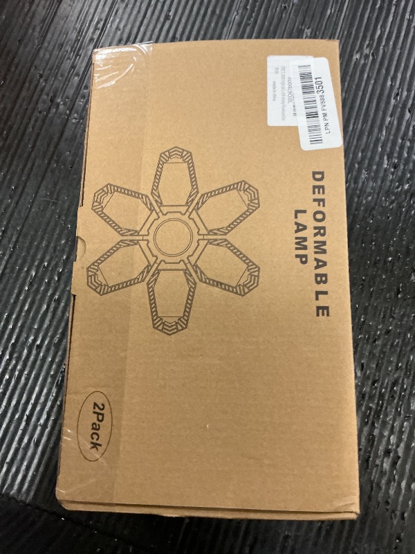 Photo 1 of KPBOTL 3000K Bright LED Garage Lights 2 Pack 150W Deformable Lighting 6+1 Panels 15000LM Warm Light Illuminator 360 LED Shop Light Bulb for Basement Workshop Warehouse Barn