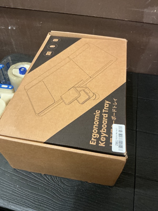 Photo 1 of Klearlook Keyboard Tray Under Desk with 360° Rotation, Ergonomic Computer Keyboard & Mouse Tray 25"W×11.02"D Sit Stand Desk Keyboard Holder w/Wrist Rest & Storage Drawer (Height is not Adjustable)