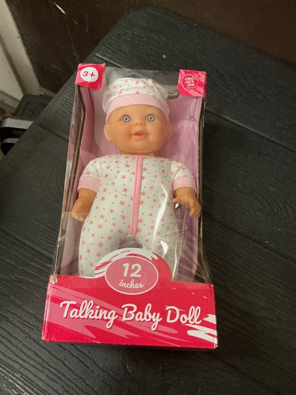 Photo 1 of 12 Inch Talking Baby Dolls for 3 Year Old Girls - Soft Body Interactive Baby Doll for Kids That Can Talk, Cry, Sing and Laugh - Makes 24 Cute Sounds