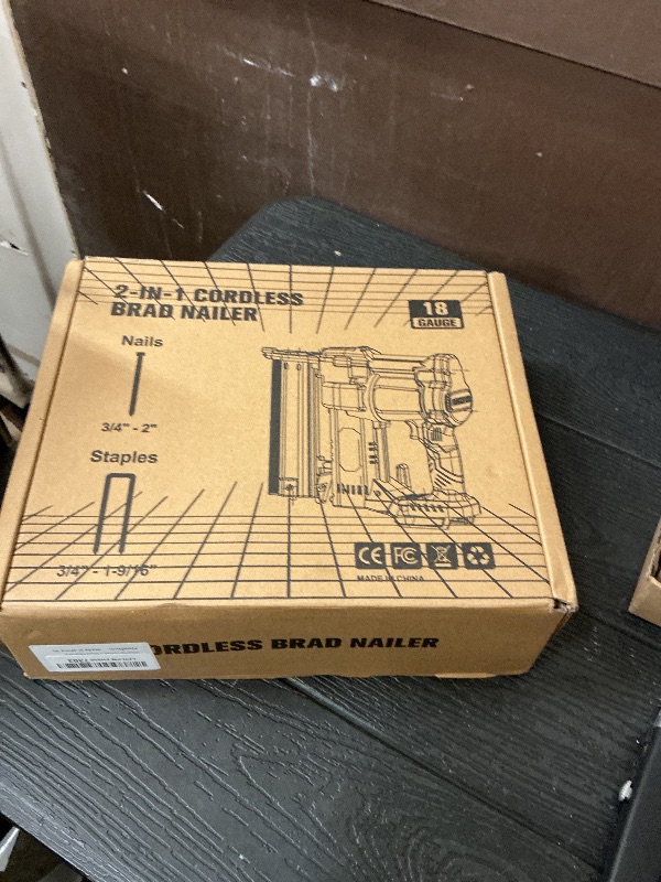 Photo 1 of NON FUNCTIONAL - PARTS ONLY ----------------------------------------------------------Cordless 2" Brad Nailer Compatible with Dewalt 20V Battery (No Battery), 2-in-1 Electric Nail Gun/Staple Gun, 18 Gauge Nail Gun Battery Powered with 1000 Nails for Wood 