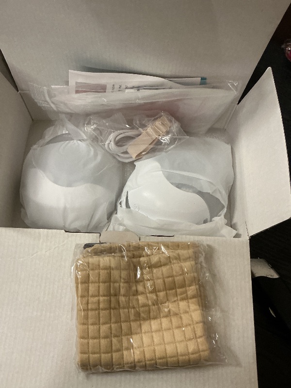 Photo 1 of Hands Free Breast Pump Wearable MY-375 - Strong Suction, Low Noise, Wearable Breastfeeding Pump with 4 Mode &12 Levels, Portable Electric Breast Pump 24mm - 19/21/Insert/Flange, 2 Pack (White)