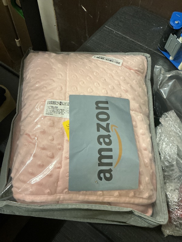 Photo 1 of ALANSMA Reversible Weighted Blanket for All Season, Luxury Velvet, Warm and Cool, Adult Kids 5Lb Weighted Blanket, Enjoy Sleeping Anywhere(Pink,36"x48" 5lbs)