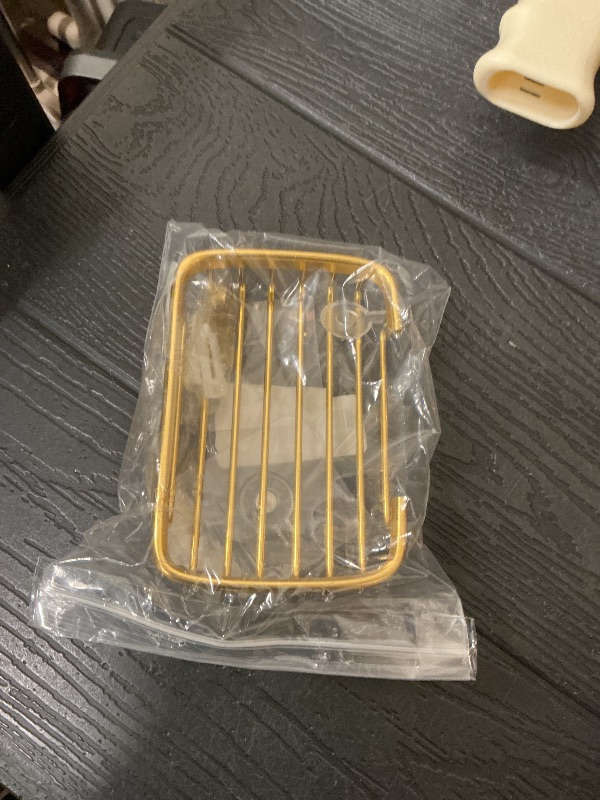 Photo 1 of 1Pcs Gold Stainless Steel Adhesive Soap Dish,Secure Bar Soap Holder for Shower Wall,Drill Free Soap Holder Storage Rack, Rack Soap Tray Bar for Bathroom and Kitchen Soap Dishes