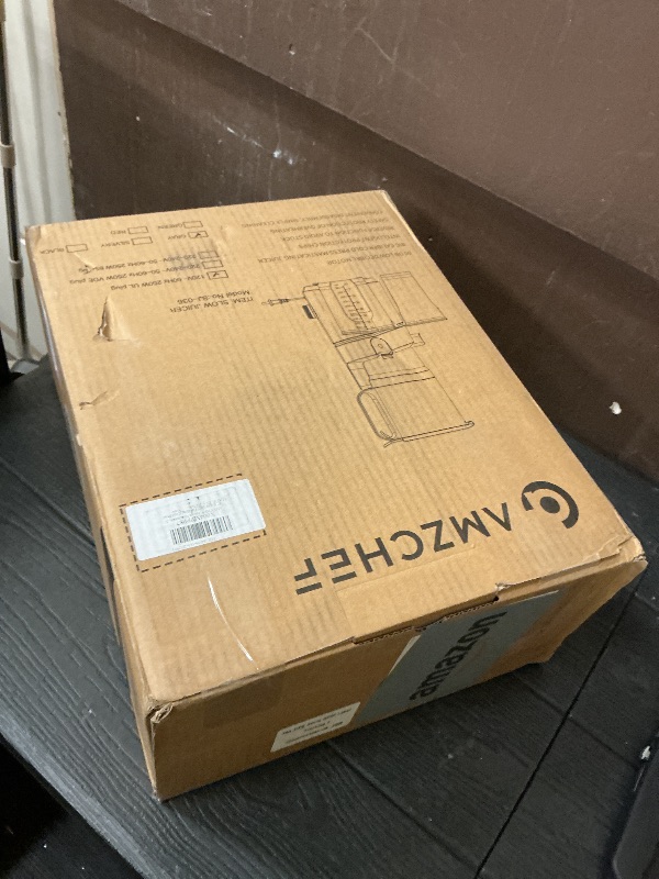 Photo 1 of AMZCHEF Juicer Machines, 5.8" Extra Self-Feeding Cold Press Juicer for Whole Vegetable & Fruit, Juice Extractor Machine with Large Auger & Triple Strainers, Easy to Clean, High Juice Yield, Grey