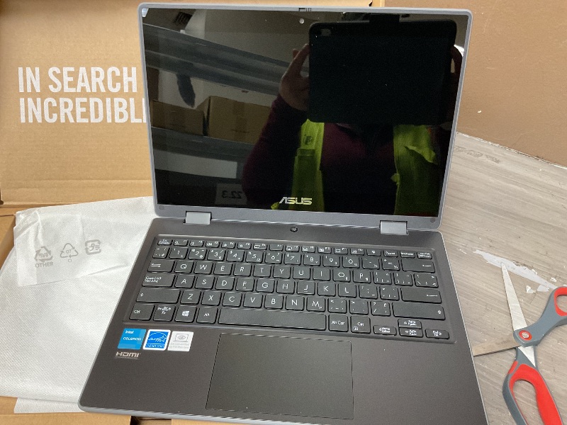 Photo 1 of ASUS 11.6" HD 2 in 1 Touchscreen Laptop, Intel Celeron N100 Processor, 4GB RAM 128GB SSD, 256gb 9H Docking Station, Webcam, Wi-Fi 6, Bluetooth 5.1, HDMI, Windows 11 Pro, Mineral Gray