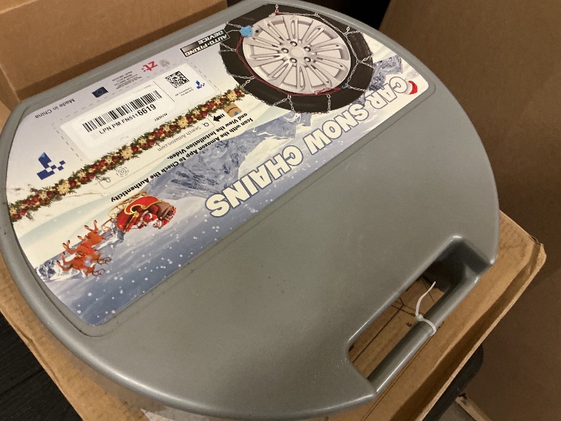 Photo 1 of Snow-Chains Auto Fixing 1 Min Quick Fit Easy Installation Tire-Chains, Gifts for Safety, Portable Reusable Universal Emergency Tire Traction Chain for Passenger Car and SUV - Set of 2 (XM-130)