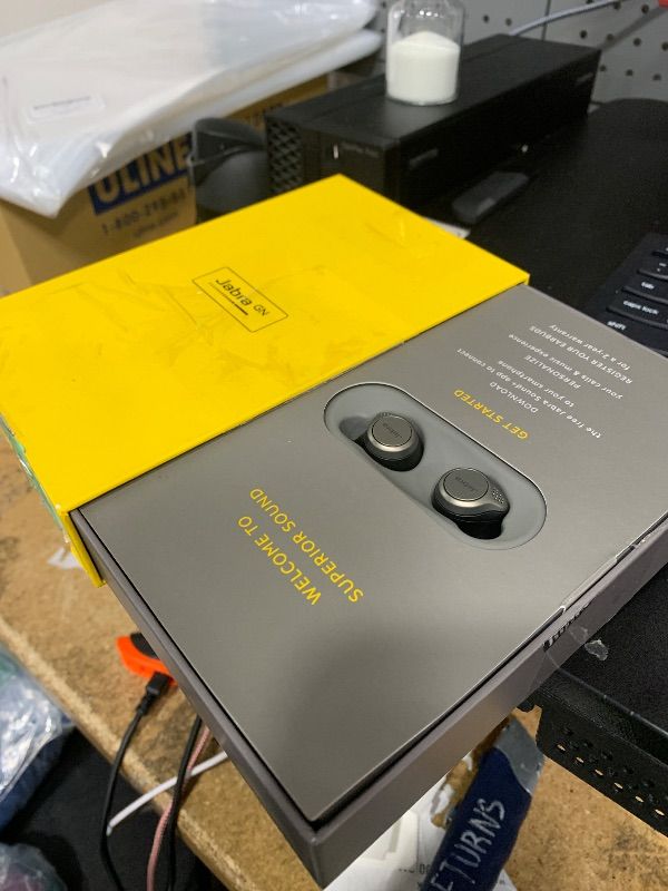 Photo 1 of Jabra Elite 75t– True Wireless Earbuds with Charging Case, Titanium Black – Active Noise Cancelling Bluetooth Earbuds with a Comfortable, Secure Fit, Long Battery Life, Great Sound