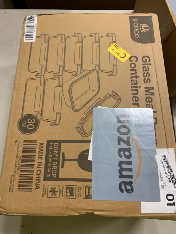 Photo 1 of [8-Pack,30 oz]Glass Meal Prep Containers,Glass Food Storage Containers,Airtight lunch Containers with Lids, Microwave, Oven, Freezer and Dishwasher