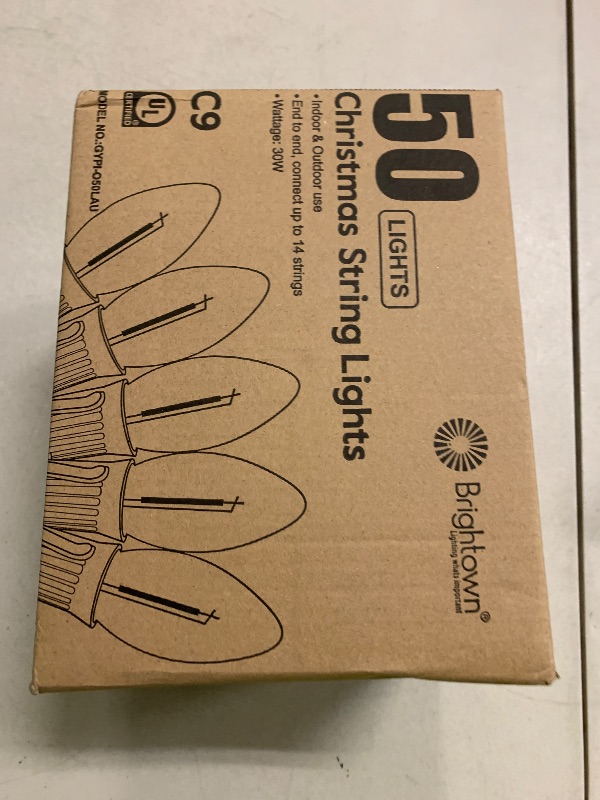 Photo 1 of Vintage C9 LED Christmas Lights Outdoor, 100 Feet C9 String Lights with 50 Shatterproof C9 Bulbs, Waterproof Connectable Christmas Tree Lights for Outside Roofline Patio Xmas Decorations, Warm White