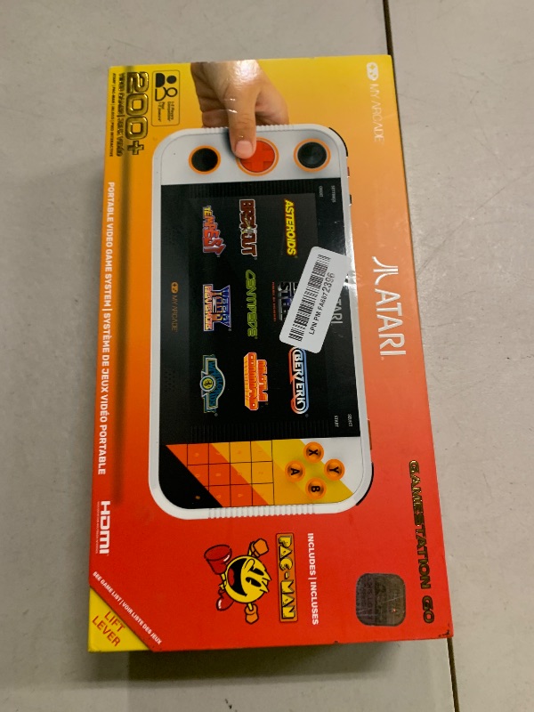 Photo 1 of My Arcade Atari Gamestation Go: Rechargeable Battery, Over 200+ Preloaded Retro Video Games Including Pac-Man, Atari: Recharged, & Balls of Steel, Wifi,Smartglow, 7 inch Display,