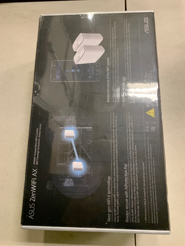 Photo 1 of ASUS ZenWiFi AX6600 Tri-Band Mesh WiFi 6 System (XT8 2PK) - Whole Home Coverage up to 5500 sq.ft & 6+ Rooms, AiMesh, Included Lifetime Internet Security, Easy Setup, 3 SSID, Parental Control, White