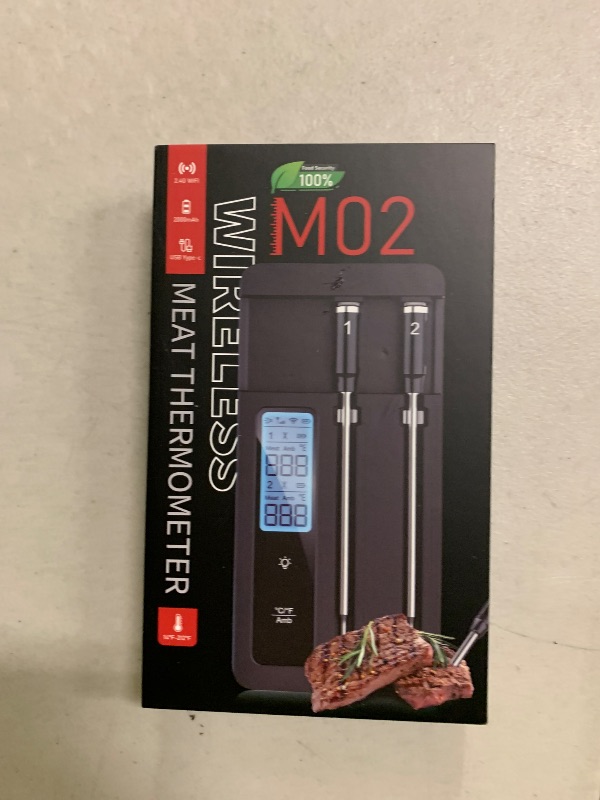 Photo 1 of Smart Wireless Meat Thermometer with Dual Probes, Bluetooth & WiFi Combo, High Precision & Fast Response for BBQ, Grill, Smoker, Oven, Air Fryer