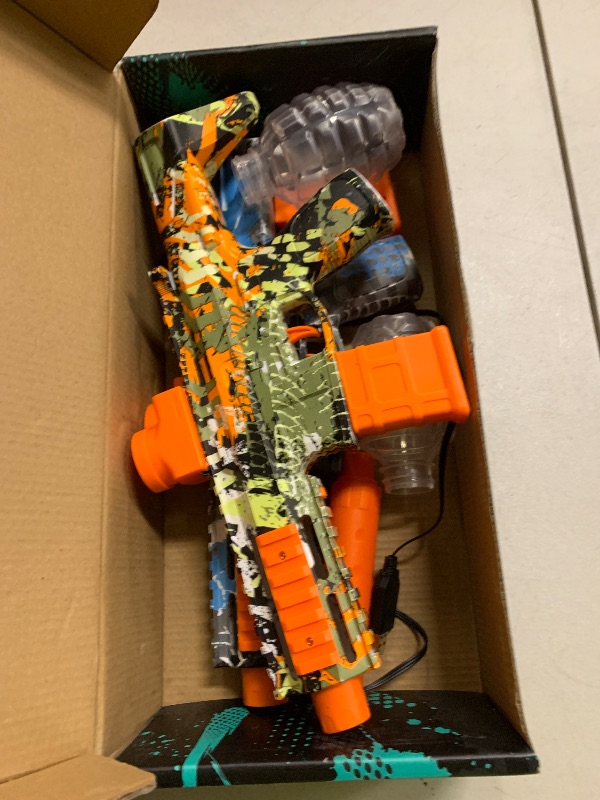 Photo 1 of 2 Pack Gel Splatter Blasters, Full Auto Electric Splatter Ball Toy, 10 Rounds Per Seconds, 50000+, 600 Hopper, 2 Rechargeable Batteries, Outdoor Activities Team Game Toy for Age 12+ Year Up
