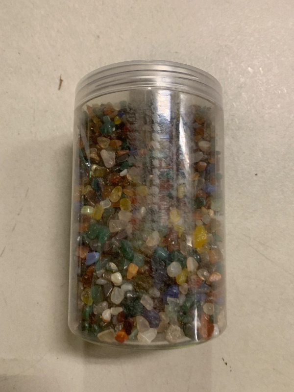 Photo 1 of EZEELAI Colorful Agate Crystal Stones Crushed Quartz Chips Bulk 3 Lb, Natural Polished Tumbled Gemstones Gravel Rocks for Aquarium, Garden and Home Decoration