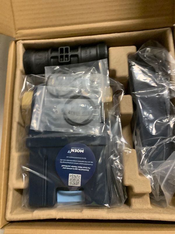 Photo 1 of Moen Flo Smart Water Monitor and Automatic Shutoff Sensor, Wi-Fi Connected Water Leak Detector for 1-1/4-Inch Diameter Pipe, 900-002