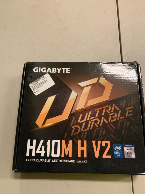 Photo 1 of Gigabyte H410M H V2 Motherboard - Supports Intel Core 10th CPUs, up to 2933MHz DDR4 (OC), 1xPCIe 3.0 M.2, GbE LAN, USB 3.2 Gen 1
