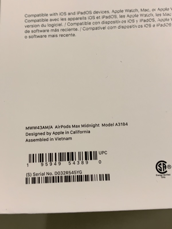 Photo 1 of Apple AirPods Max Wireless Over-Ear Headphones, Pro-Level Active Noise Cancellation, Transparency Mode, Personalized Spatial Audio, USB-C Charging, Bluetooth Headphones for iPhone - Midnight