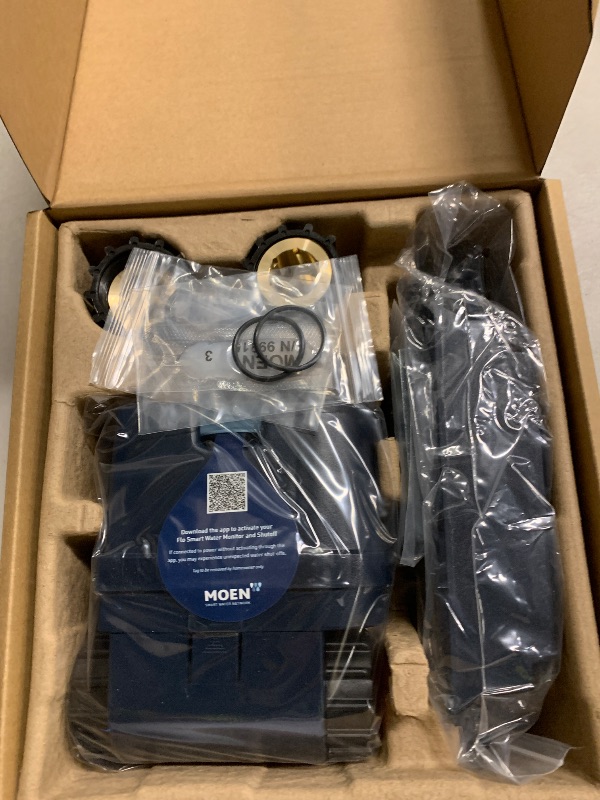 Photo 1 of Moen Flo Smart Water Monitor and Automatic Shutoff Sensor, Wi-Fi Connected Water Leak Detector for 1-Inch Diameter Pipe, 900-006
