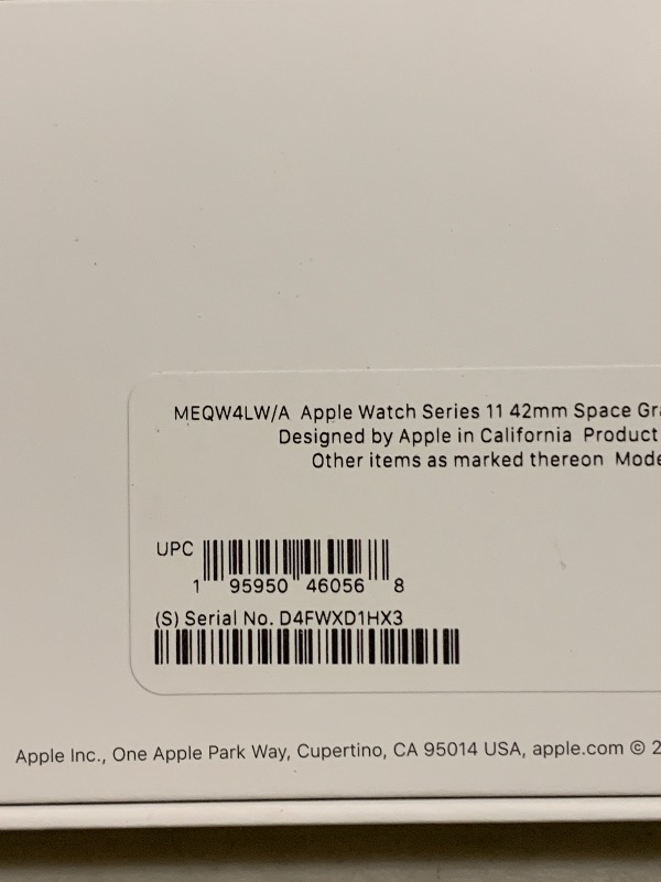 Photo 1 of Apple Watch Series 11 [GPS 42mm] Smartwatch with Space Gray Aluminum Case with Black Sport Band - S/M. Sleep Score, Fitness Tracker, Health Monitoring, Always-On Display, Water Resistant