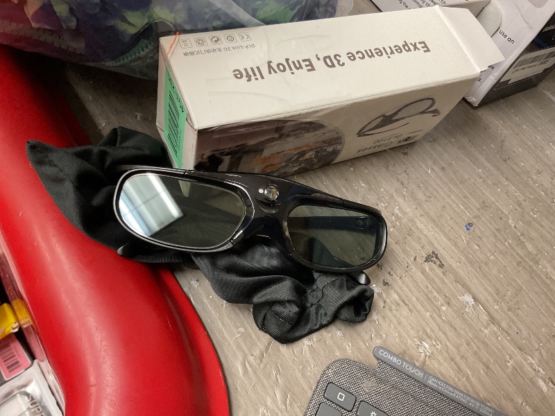 Photo 3 of DLP Link 3D Glasses, ELEPHAS 144Hz Rechargeable Active Shutter Eyewear for Most DLP-Link 3D Projectors- Acer, ViewSonic, BenQ Vivitek, Optoma, Panasonic, Dell, Viewsonic (4 Pack)