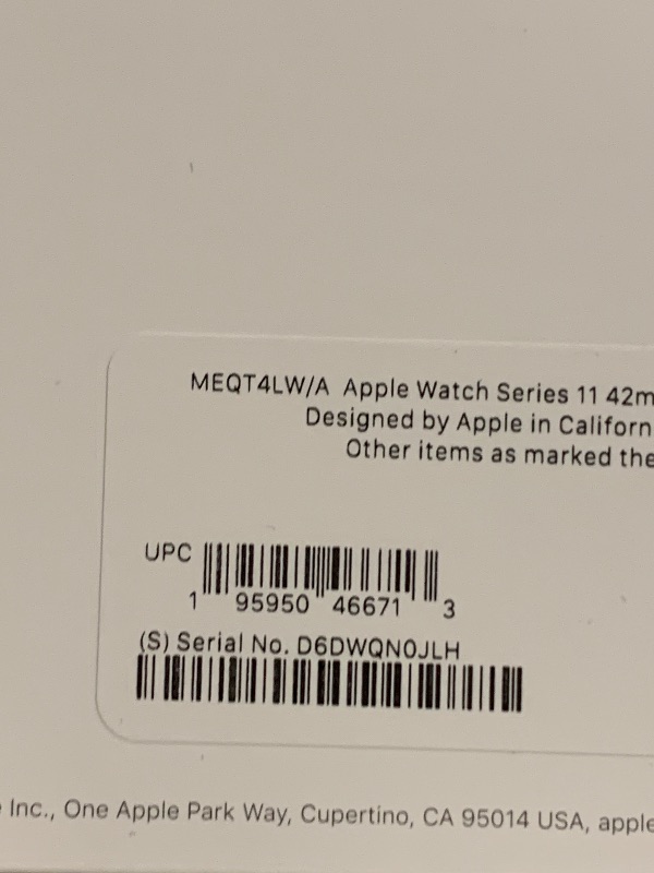 Photo 1 of Apple Watch Series 11 [GPS 42mm] Smartwatch with Jet Black Aluminum Case with Black Sport Band - S/M. Sleep Score, Fitness Tracker, Health Monitoring, Always-On Display, Water Resistant