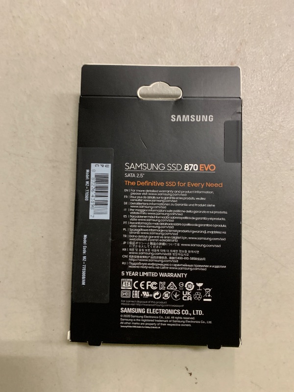 Photo 1 of SAMSUNG 870 EVO SATA SSD 500GB 2.5” Internal Solid State Drive, Upgrade PC or Laptop Memory and Storage for IT Pros, Creators, Everyday Users, MZ-77E500B/AM, Black