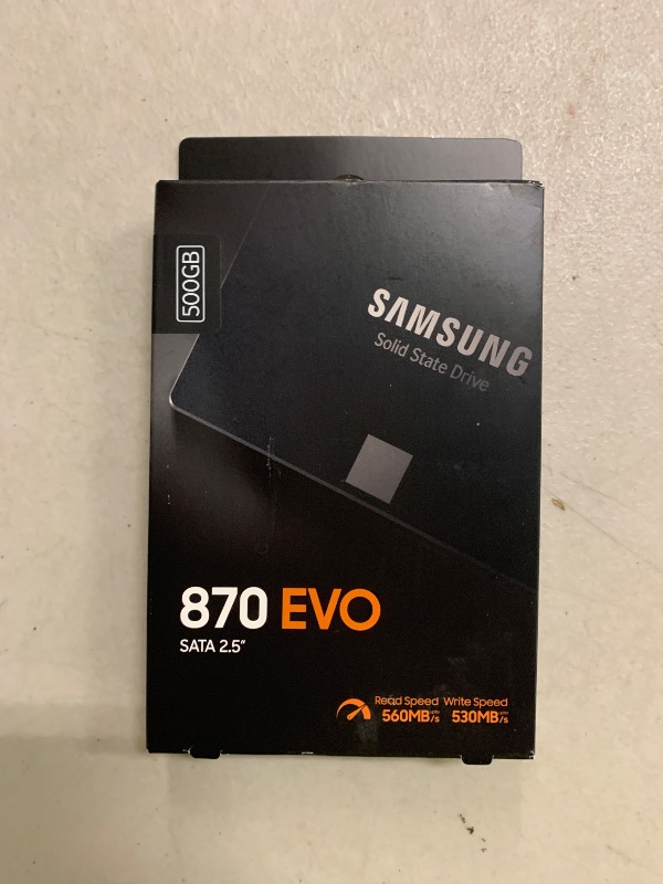 Photo 1 of SAMSUNG 870 EVO SATA SSD 500GB 2.5” Internal Solid State Drive, Upgrade PC or Laptop Memory and Storage for IT Pros, Creators, Everyday Users, MZ-77E500B/AM, Black