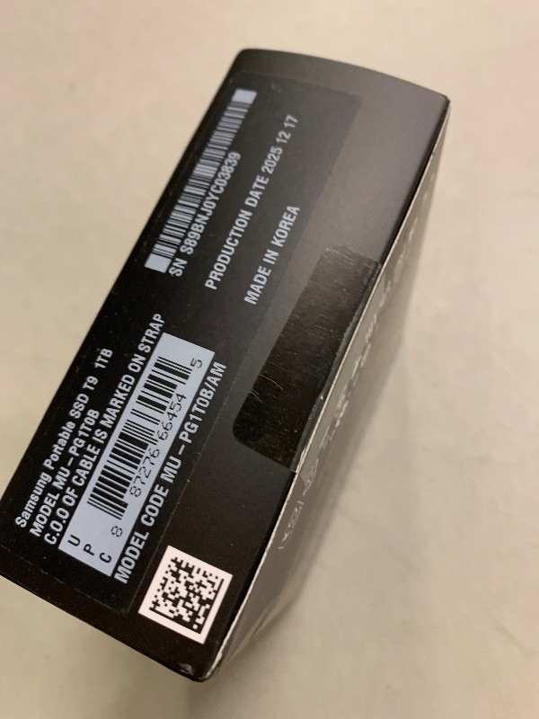 Photo 1 of Samsung T9 Portable SSD 1TB, USB 3.2 Gen 2x2 External Solid State Drive, Seq. Read Speeds Up to 2,000MB/s for Gaming, Students and Professionals, MU-PG1T0B/AM, Black