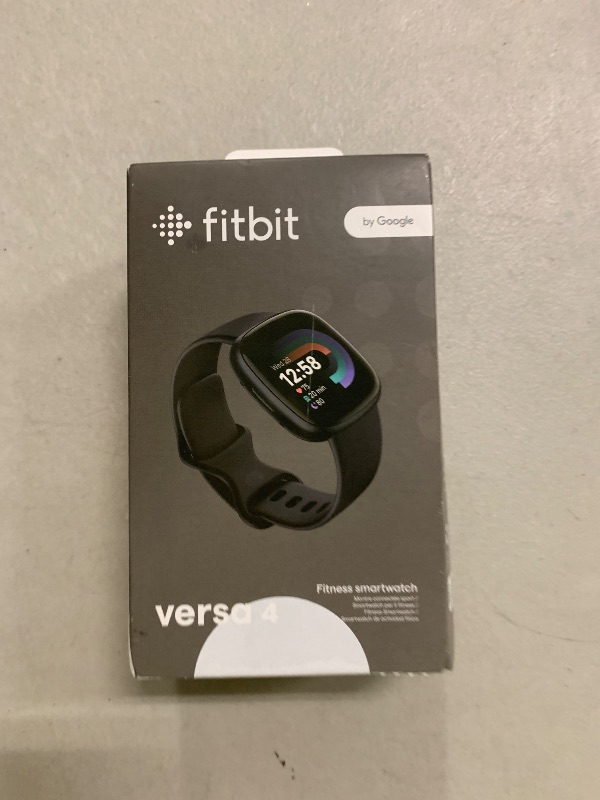 Photo 1 of Fitbit Versa 4 Fitness Smartwatch with Daily Readiness, GPS, 24/7 Heart Rate, 40+ Exercise Modes, Sleep Tracking and more, Black/Graphite, One Size (S & L Bands Included)