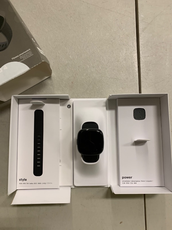 Photo 1 of Fitbit Versa 4 Fitness Smartwatch with Daily Readiness, GPS, 24/7 Heart Rate, 40+ Exercise Modes, Sleep Tracking and more, Black/Graphite, One Size (S & L Bands Included)