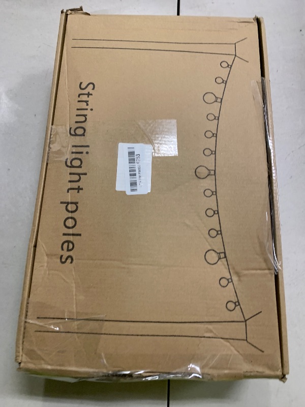 Photo 1 of 10Ft String Light Poles 4 Pack,Light Poles for Outside Lights,Outdoor with Fence Brackets Hanging Lights,Metal Stand Deck Patio Backyard