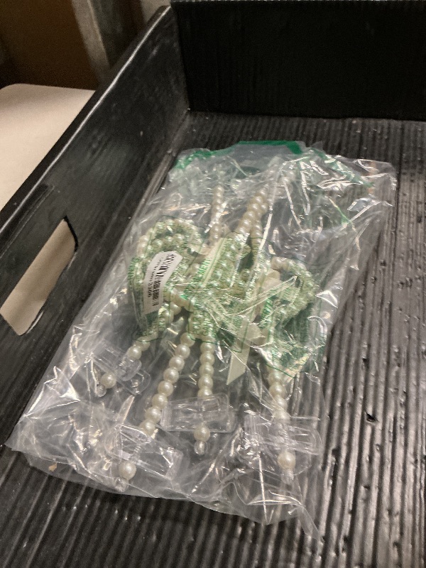 Photo 1 of 13 inch Pearl Hanger Pants Hangers with Clip,Cute Ribbon Bow Hanger Clip Hangers for Wedding Dress Bride Bridesmaid Lingerie (5, Beige)