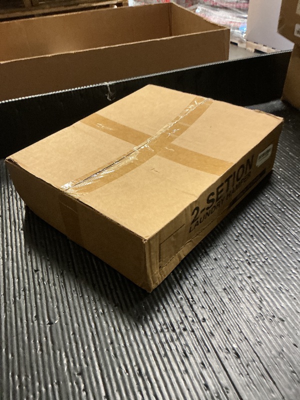 Photo 1 of 190L (50 Gal) Extra Large Fashion Laundry Hamper 2 Section with Lid, Rolling Laundry Basket Hamper with Handle, Laundry Organizer Storage Cart with Sturdy Metal Frame for Laundry Room, Hotel, black