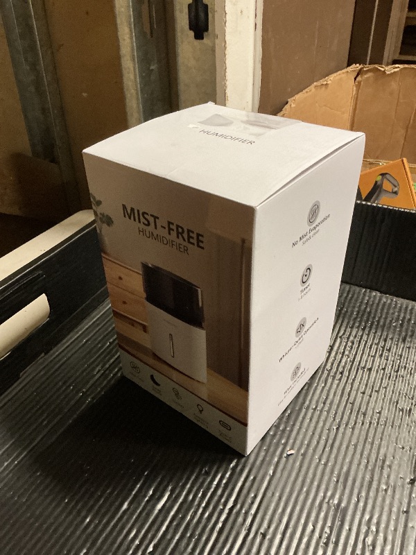 Photo 1 of 3L Mist-Free Evaporative Humidifier for Bedroom, Top Fill Humidifier Work with Tap Water, Touch Control,USB Powered, Sleep Mode, Night Light,1–8H Timer, Easy-Clean Design for Home Office