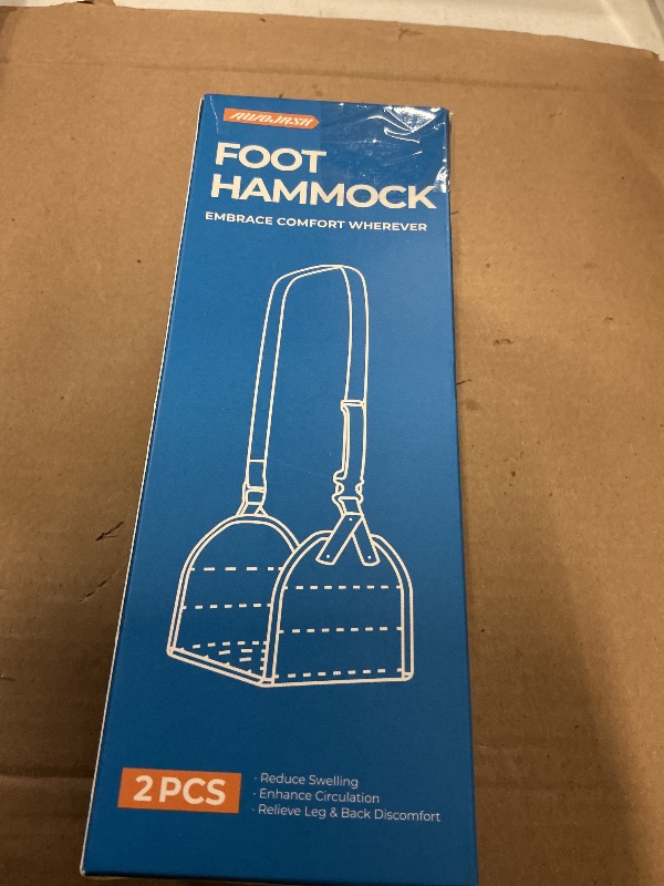 Photo 1 of 2-Pack Airplane Foot Hammock, Portable Leg Rest with Removable Cushion, Travel Essentials for Women and Men, Ergonomic Support for Car & Home