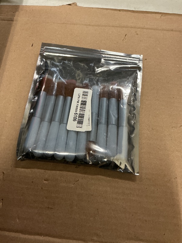 Photo 1 of 10-Piece Set Fluffy Beauty Makeup Brushes, Portable Blending Brushes with Eyebrow and Powder Application, White Mushroom-Design Plastic Travel Brushes for Makeup