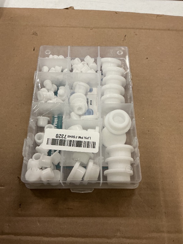 Photo 1 of 110PCS Silicone Rubber Plugs for Round Holes Assorted Sizes T-Shape Rubber Stoppers Hole Plug Bathtub Jet Covers (White)