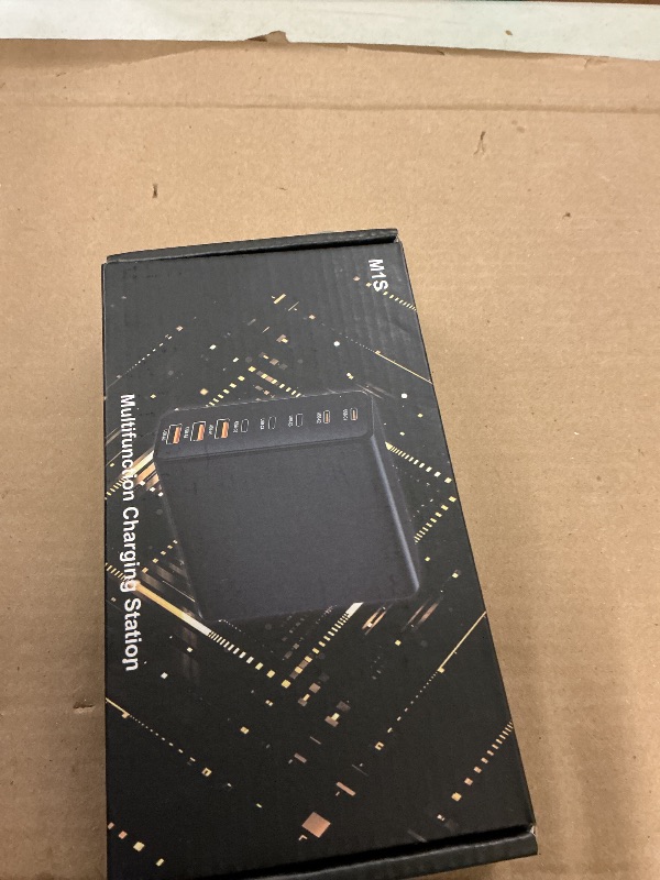 Photo 1 of 380W USB C Charger Block,with 4 USB Cables 8-Port USB C Charging Station Dual 100W Laptop Charger Fast Charger Type C Charging Block for MacBook Pro, Dell XPS, iPhone, iPad, Tablet (Bright Black)