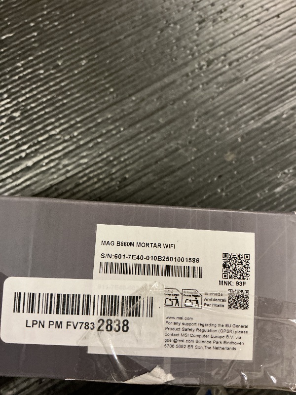 Photo 1 of MSI MAG B860M Mortar WiFi Motherboard, mATX - Supports Intel Core Ultra Processors (Series 2), LGA 1851 - DDR5 Memory Boost 9200+ MT/s OC, 1 x PCIe 5.0 x16, 1 x M.2 Gen5, 5G LAN, Wi-Fi 7