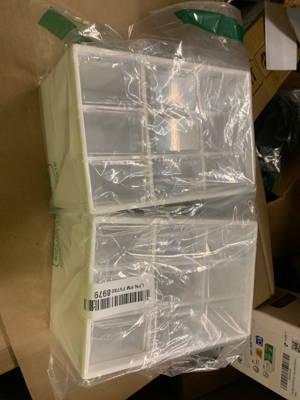 Photo 1 of 2PCS Small Drawer Organizer for Desk,Desktop Drawer Organizer with 9 Clear Drawers,Plastic Desktop Storage Drawers 7Inch x4Inch x 4.7 Inch